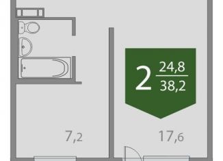 Продается 2-комнатная квартира, 38.3 м2, Томская область