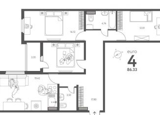 Продажа 3-комнатной квартиры, 86.3 м2, Липецкая область, улица Перова, 2Д