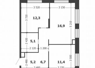 2-ком. квартира на продажу, 59.5 м2, Москва, 3-я очередь, к6, метро Технопарк