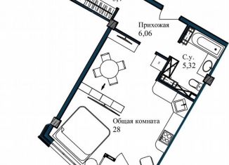 Продажа 1-ком. квартиры, 46.5 м2, Севастополь, улица Лётчиков, 10