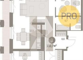 Продажа трехкомнатной квартиры, 132.4 м2, Новосибирск