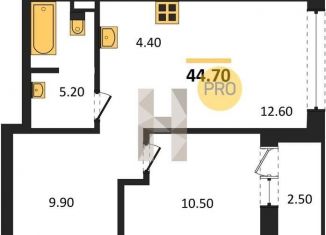 Продажа однокомнатной квартиры, 44.7 м2, Новосибирск, Центральный район