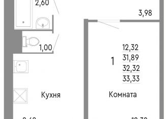 Продажа 1-комнатной квартиры, 32.3 м2, Челябинск, Нефтебазовая улица, 1к2