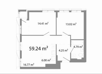 Продаю 3-комнатную квартиру, 59.2 м2, Челябинск