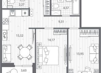 Продается 2-комнатная квартира, 61.6 м2, Санкт-Петербург, Калининский район