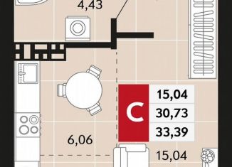 1-комнатная квартира на продажу, 33.4 м2, Верхняя Пышма