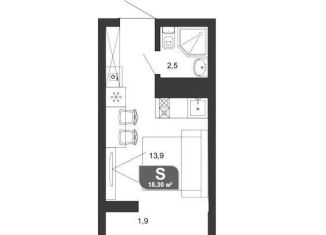 Продам квартиру студию, 18.3 м2, Сочи, Ясногорская улица, 16/6к2