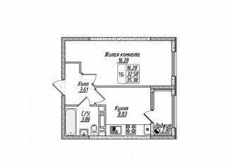 Продам 1-ком. квартиру, 35 м2, Ставропольский край, улица 45-я Параллель, 79