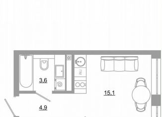 Продаю квартиру студию, 23.6 м2, Екатеринбург, метро Чкаловская