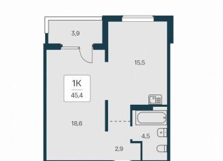 Продажа 1-ком. квартиры, 45.4 м2, Новосибирск, Игарская улица, 6, Калининский район