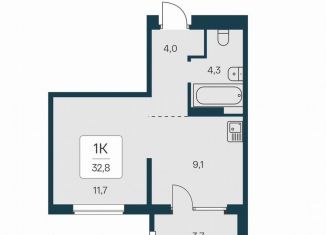 Продаю 1-ком. квартиру, 32.8 м2, Новосибирск, Калининский район, Игарская улица, 6