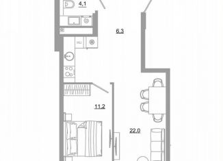 Продается 1-комнатная квартира, 43.6 м2, Свердловская область