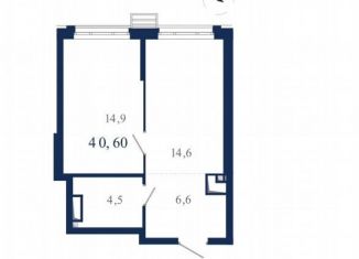 1-комнатная квартира на продажу, 40.6 м2, Екатеринбург, Онежская улица, 4, Октябрьский район