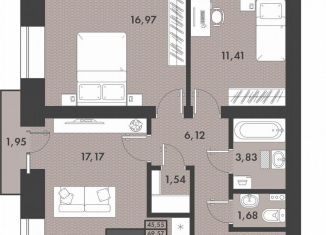 Продается 3-ком. квартира, 70.7 м2, Забайкальский край, Проезжая улица, 4