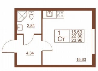 Продаю квартиру студию, 23.2 м2, Санкт-Петербург, Московское шоссе, 262к4