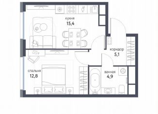 Продаю 1-комнатную квартиру, 38.2 м2, Москва, станция Бульвар Рокоссовского