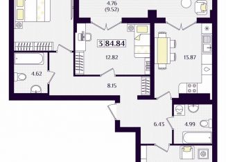 Продажа 3-комнатной квартиры, 84.8 м2, Гурьевск, Краковский бульвар, 16, ЖК Новая Резиденция