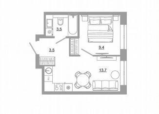 Продаю 1-комнатную квартиру, 31.6 м2, Екатеринбург, метро Чкаловская