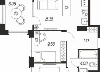 Продается 2-комнатная квартира, 60.9 м2, Тула, Зареченский территориальный округ