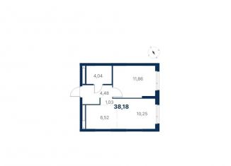 Продажа однокомнатной квартиры, 38.2 м2, Екатеринбург, метро Чкаловская, улица Титова, 19/42И