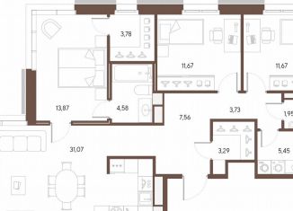 Продается трехкомнатная квартира, 98.7 м2, Санкт-Петербург, метро Лесная