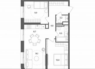 Продается 2-ком. квартира, 65.6 м2, Москва, улица Матросская Тишина, 1Ас71, метро Электрозаводская