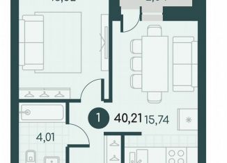 Продается однокомнатная квартира, 40.2 м2, Курган