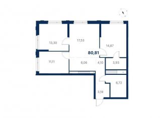 Продается 3-комнатная квартира, 80.8 м2, Свердловская область, улица Титова, 19/42И