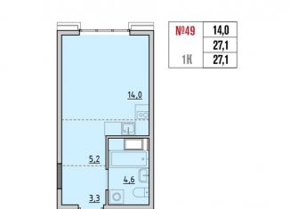 1-комнатная квартира на продажу, 27.1 м2, рабочий поселок Маркова, квартал Стрижи, 16