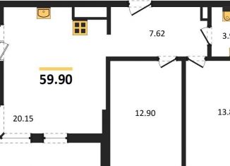 Продажа двухкомнатной квартиры, 59.9 м2, Калининградская область, улица Ломоносова, 52