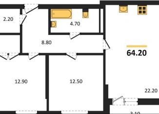 Продается 2-комнатная квартира, 64.2 м2, Калининградская область, Акварельная улица