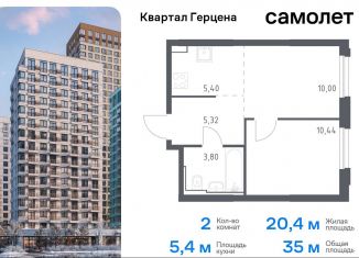 Продаю 2-комнатную квартиру, 35 м2, Москва, жилой комплекс Квартал Герцена, к2, метро Зябликово