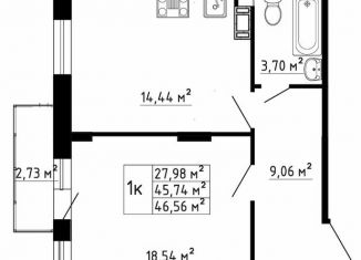 Продажа 1-комнатной квартиры, 45.8 м2, Ленинградская область, Рождественская улица, 2