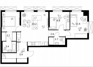 Продается 3-ком. квартира, 72.9 м2, Москва, ВАО