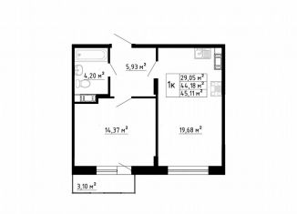 Продается 1-ком. квартира, 44.4 м2, Ленинградская область, Рождественская улица, 2