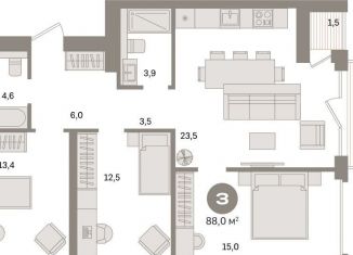 Продам 3-комнатную квартиру, 88 м2, Санкт-Петербург, муниципальный округ Морской