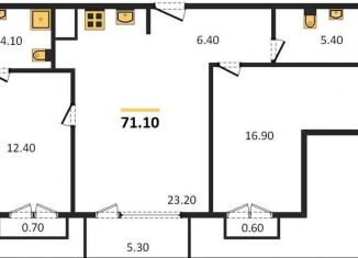 Продается 2-ком. квартира, 71.1 м2, Калининградская область, Дачная улица, 6к2