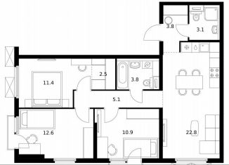 Продажа 3-комнатной квартиры, 76 м2, Ярославская область, улица Чкалова