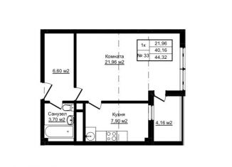 Продается 1-ком. квартира, 44.3 м2, Сочи, Пластунская улица, 104Б