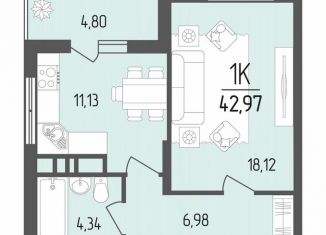 Продам 1-комнатную квартиру, 43 м2, Краснодарский край