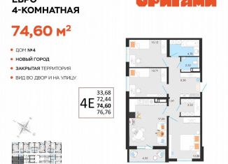 Продажа 4-комнатной квартиры, 74.6 м2, Ульяновск, жилой комплекс Оригами, 4