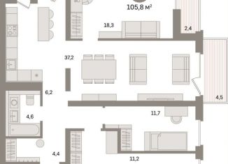 Продается 3-комнатная квартира, 105.8 м2, Санкт-Петербург