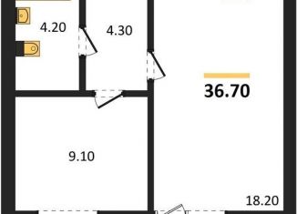 Продаю однокомнатную квартиру, 36.7 м2, Калининград, Акварельная улица