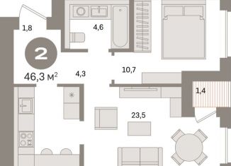 Продажа 1-ком. квартиры, 46.3 м2, Санкт-Петербург, муниципальный округ Морской