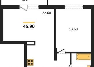 Продаю 1-комнатную квартиру, 45.9 м2, Калининградская область