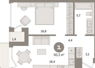 Продажа 1-комнатной квартиры, 50.2 м2, Санкт-Петербург, муниципальный округ Морской