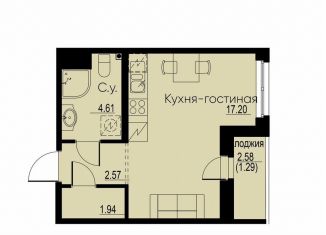 Квартира на продажу студия, 27.6 м2, Мурино, Романовская улица, 2