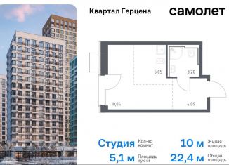 Квартира на продажу студия, 22.4 м2, Москва, жилой комплекс Квартал Герцена, к1, метро Зябликово