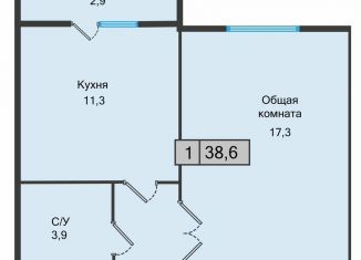 1-ком. квартира на продажу, 38.6 м2, Ставропольский край, Октябрьская улица, 96Г