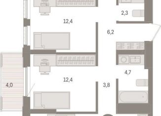 Продам 3-комнатную квартиру, 96.1 м2, Липецк, площадь Петра Великого, 1